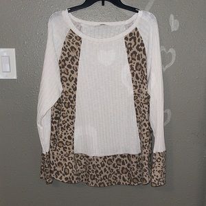 White & Cheetah Sweater